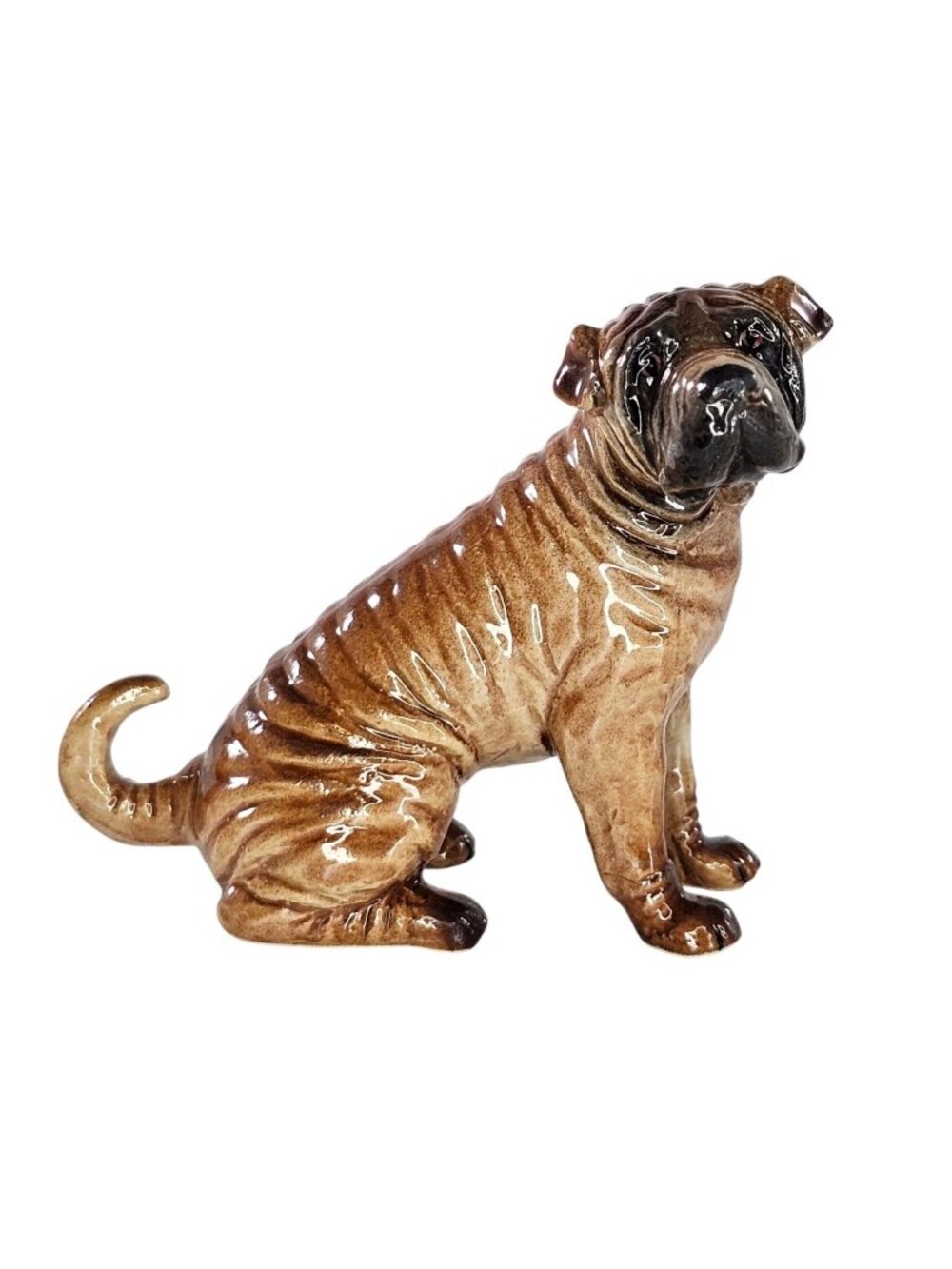 Klima Porcelain Shar Pei Dog Sitting Figurine Wrinkly Pup Detailed Collectible